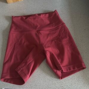brand new coral-ish pink lulu shorts